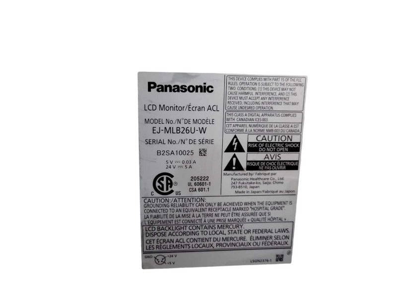 Panasonic Ej-mlb26u-w 26\\" HD Endoscopic Monitor !