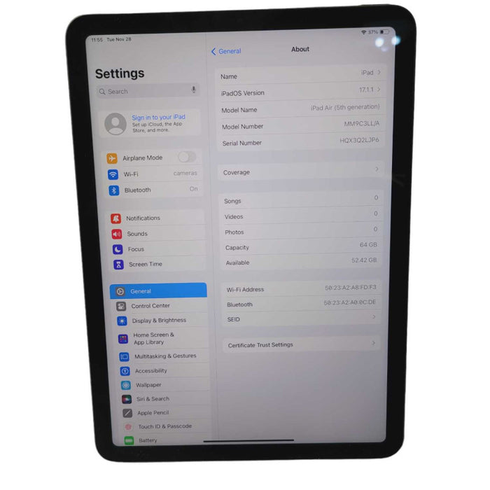Apple iPad Air (5th generation) 64GB UNLOCKED (MM9C3LL/A) -