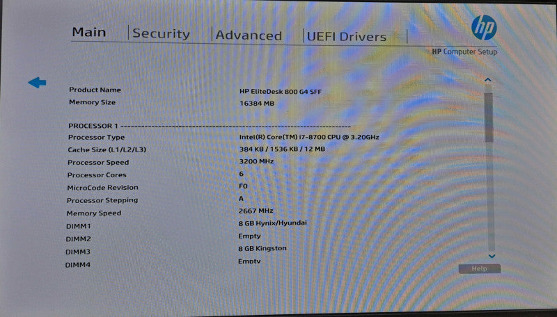 HP EliteDesk 800 G4 SFF i7-8700 @ 3.20GHz 16GB DDR4 No HDD/OS )