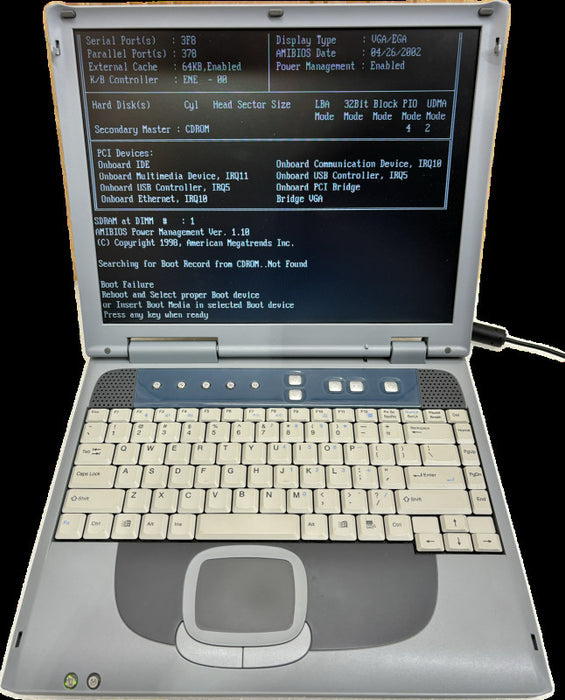 i-Buddie A900 Vintage Laptop Unknown Specification No HDD READ