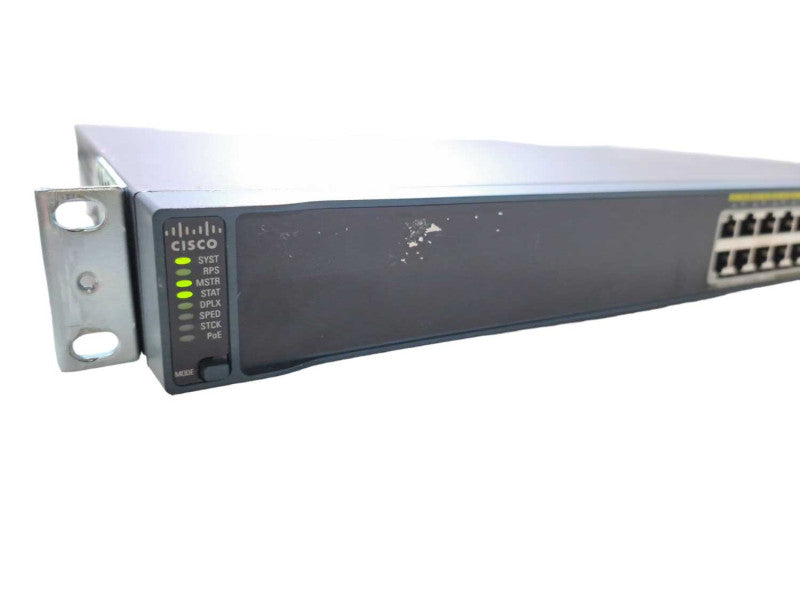 Cisco WS-C2960S-24PS-L | 24 Port Gigabit 370W PoE+ Switch w/ Stack Q)
