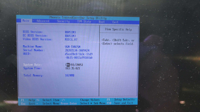 Sony Viao VGN-TXN25N - Core Solo U1500 | 1GB RAM | 80GB HDD %