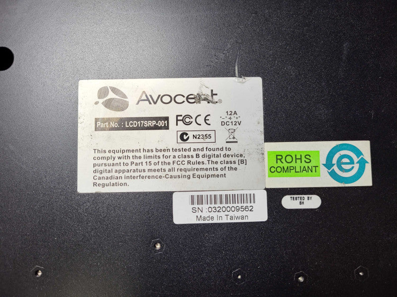 Avocent LCD17SRP-001 1U 17-Inch LCD KVM Console. $