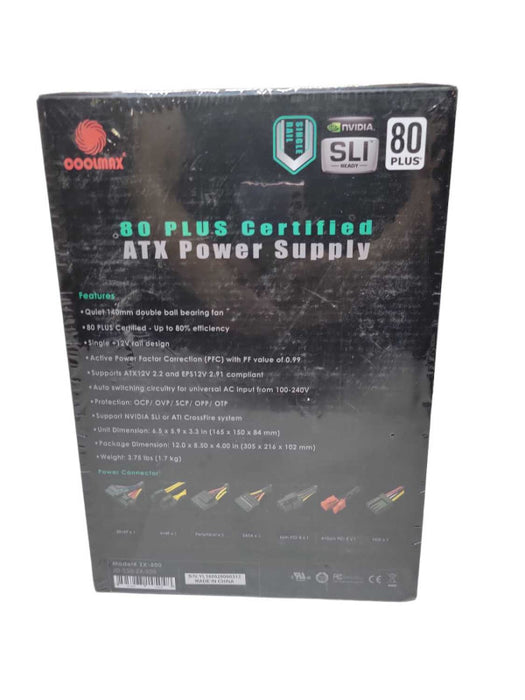 Coolmax ZX Series 500W 80 Plus PSU Q%
