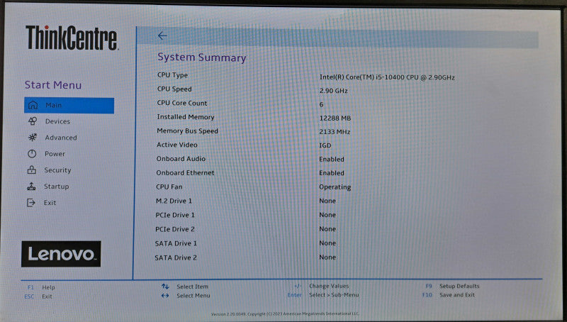 Lenovo ThinkCentre M70c SFF i5-10400 @ 2.90GHz 12GB DDR4 No HDD/OS )