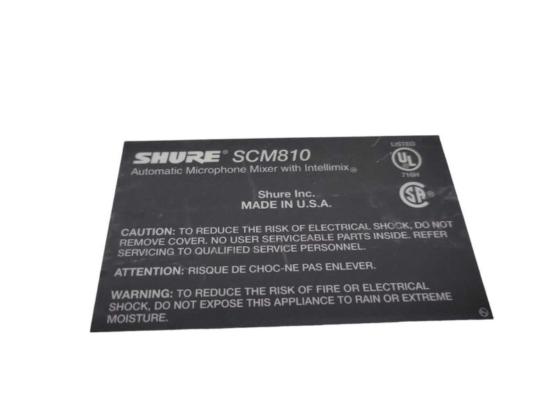 Shure SCM810 Auto Mic Mixer W/ Intellimix %