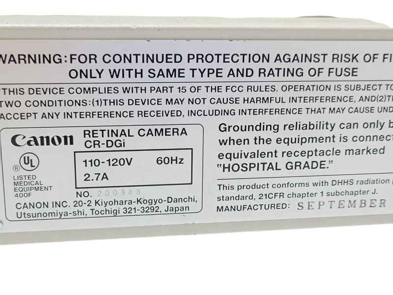 Canon USA CR-DGi Non Mydriatic Retinal Camera, READ _