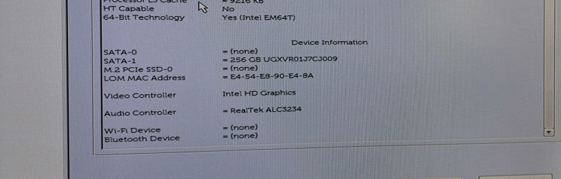 Dell OptiPlex 3070 USFF i5-9500T @ 2.20GHz 16GB DDR4 256GB M.2 + Adapter )