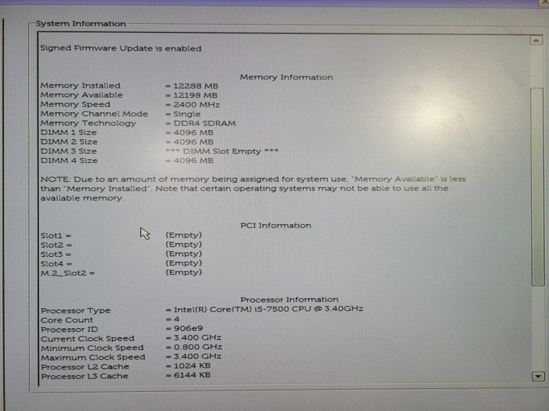 Dell Precision T3620 Core i5-7500 @ 3.40GHz 12GB DDR4 No HDD !