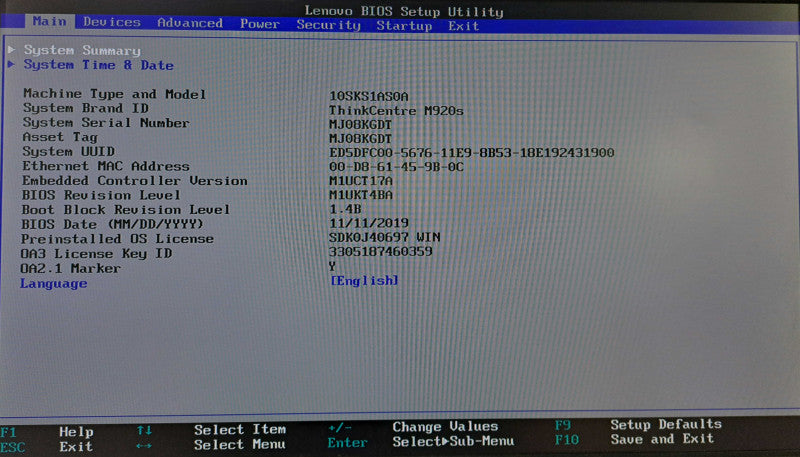 Lenovo ThinkCentre M920s SFF i5-8500 @ 3.00GHz 16GB DDR4 No HDD/OS  )