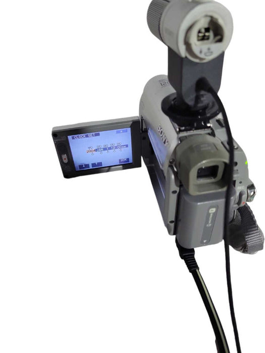 Sony DCR-HC20 Handycam Mini DV Camcorder Video Camera Charger Cables Sony Electret Condenser Microphone ECM-MSD1 !