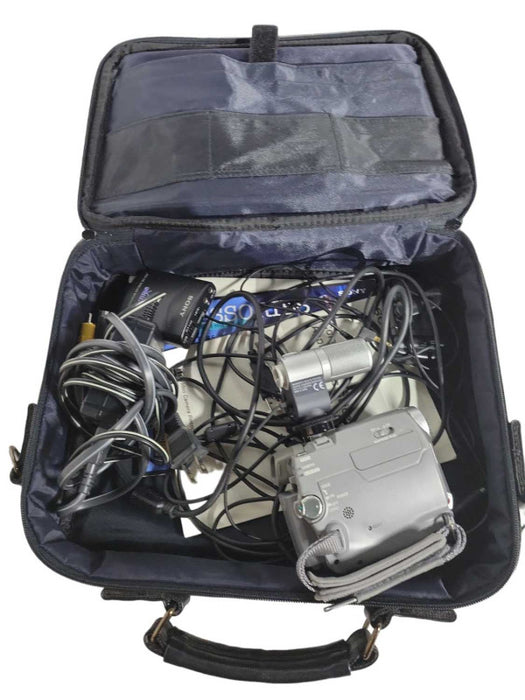 Sony DCR-HC20 Handycam Mini DV Camcorder Video Camera Charger Cables Sony Electret Condenser Microphone ECM-MSD1 !