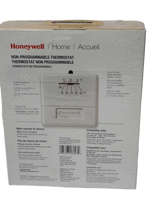 New Honeywell Ct33a Thermostat Non-Programmable _