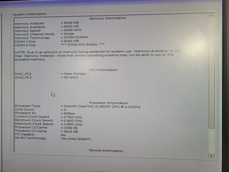 Dell OptiPlex 5060 USFF i5-8500T @ 2.10GHz 16GB DDR4 256GB M.2 + Adapter !