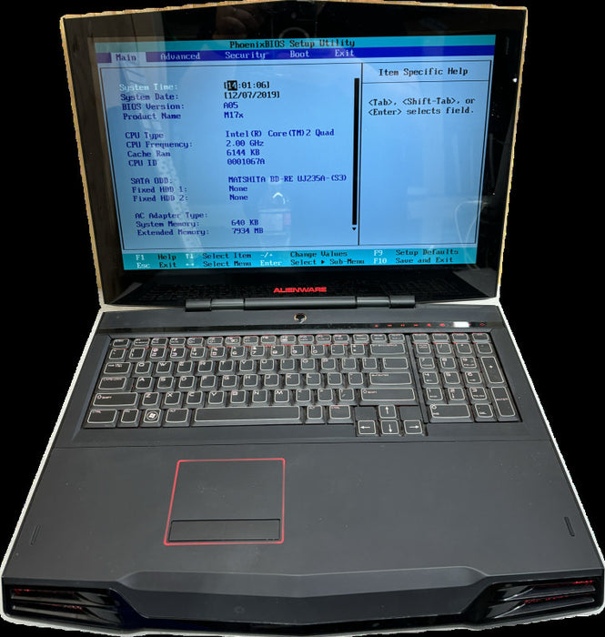 ALIENWARE M17X Intel Core 2 QUAD 8GB RAM For Parts READ!