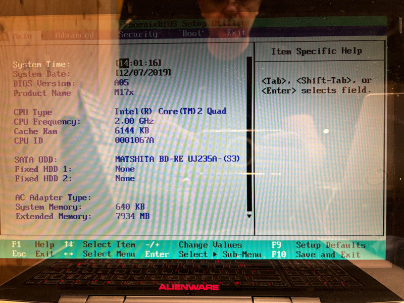 ALIENWARE M17X Intel Core 2 QUAD 8GB RAM For Parts READ!