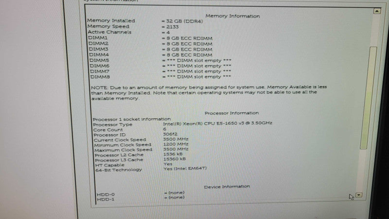 Dell Precision T5810 - Xeon E5-1650 v3 | 32GB RAM | NVIDIA NVS310 1GB %\t %