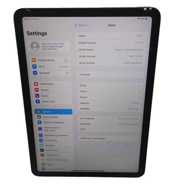 Apple iPad Air (4th Generation) 256GB UNLOCKED  -