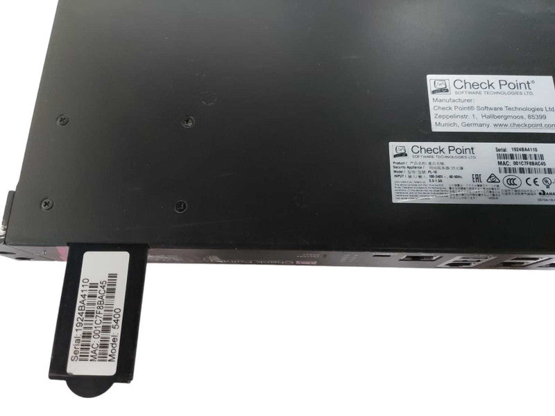 Check Point 5400 PL-10 Firewall Appliance 10-Port 1GbE 1U #