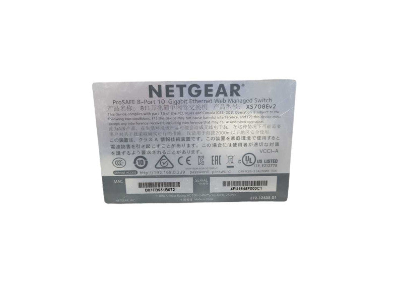 NETGEAR ProSafe XS708E ProSafe 10GBASE-T Switch 8 Port 10Gbps  !