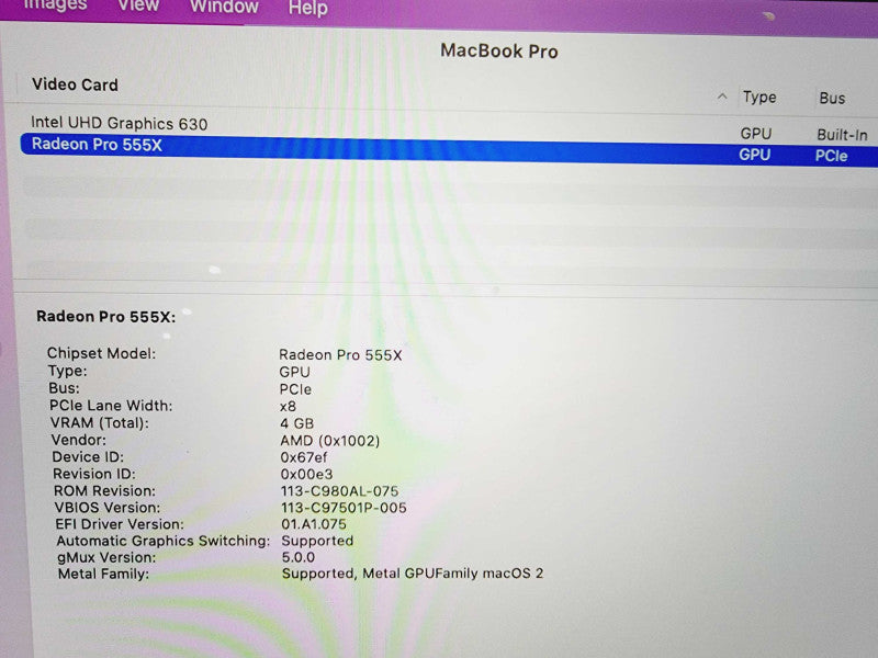 Apple Macbook Pro 2018 15\\" Core i7-8750H @ 2.2GHz 16GB DDR4 250GB SSD Radeon Pro 555X 4GB (