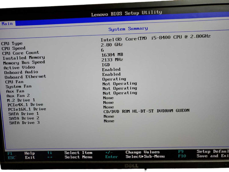 Lenovo ThinkCentre M720S Core i5- 8400 CPU @ 2.80GHz 16GB DDR4  Ram NO HDD QÎ¸