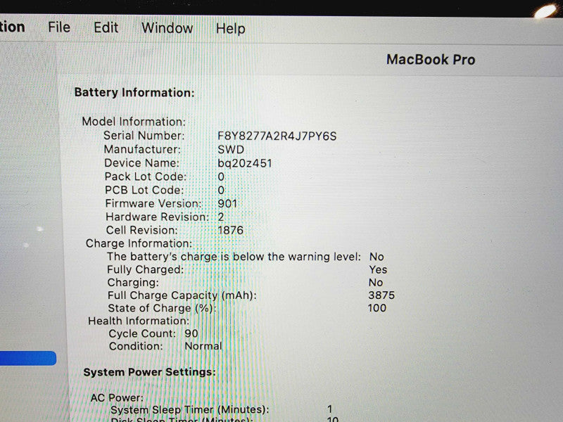 Apple Macbook Pro 2018 13\\" Core i7-8559U @ 2.7 GHz 16GB DDR3 500GB SSD (
