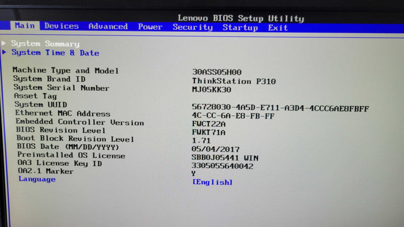 Lenovo P310 - Xeon E3-1230 v5 | 8GB RAM | NO HDD %\t %