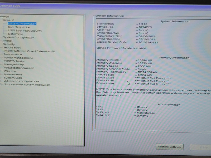 Dell OptiPlex 5080 SFF i5-10500 3.10GHz 16GB DDR4 512GB SSD, READ _