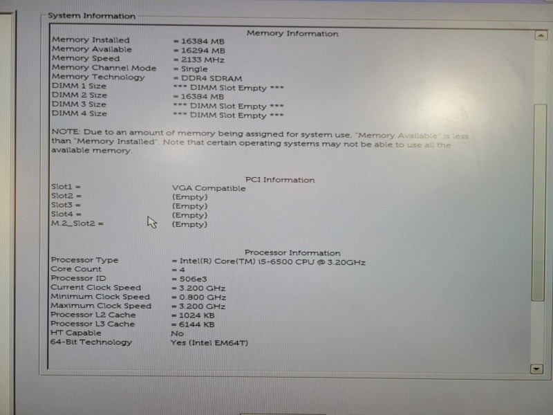 Dell Precision T3620 Core i5-6500 @ 3.20GHz 16GB DDR4 No HDD AMD W2100 GPU !