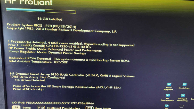 HP PL ML310e Gen8 v2- Xeon E3-1220 v3 | 16GB RAM | B120i RAID %