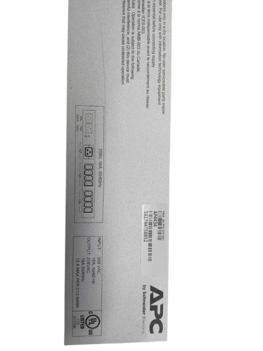 APC Automatic Transfer Switch 208V 16A 50/60Hz Model: AP4434 ?
