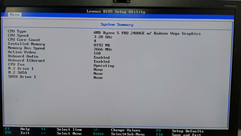 Lenovo thinkcenter M715q Ryzen 3 PRO 2400GE Vega Gfx / 8gb ram / read #