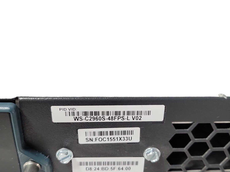 Cisco WS-C2960S-48FPS-L Catalyst 2960-S 48-Port PoE+ Network Switch Gigabit  Q_