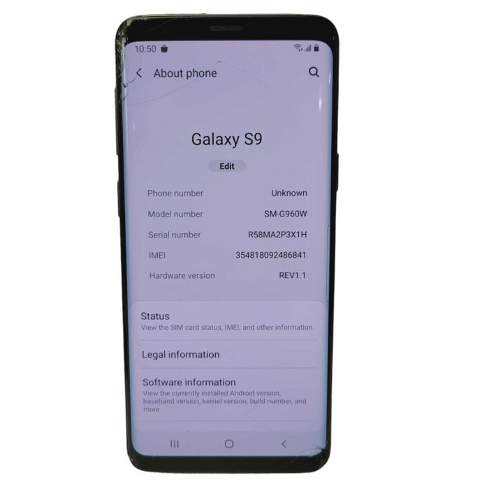 Samsung Galaxy S9 64GB SM-G960W UNLOCKED Plz READ  -