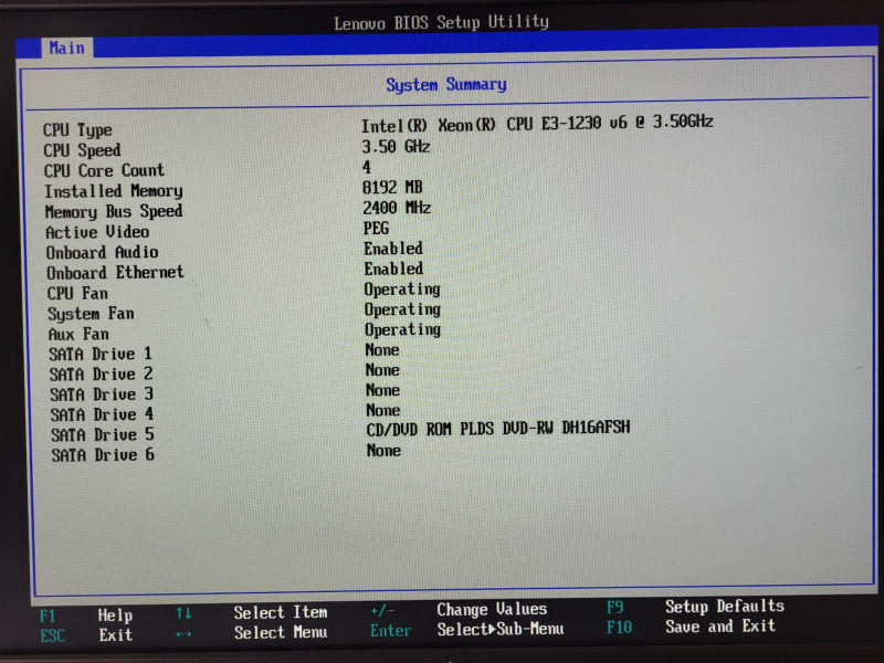 Lenovo ThinkStation P320 Tower E3-1230 v6 @ 3.5GHz 8GB DDR4 P400 GPU No HDD $