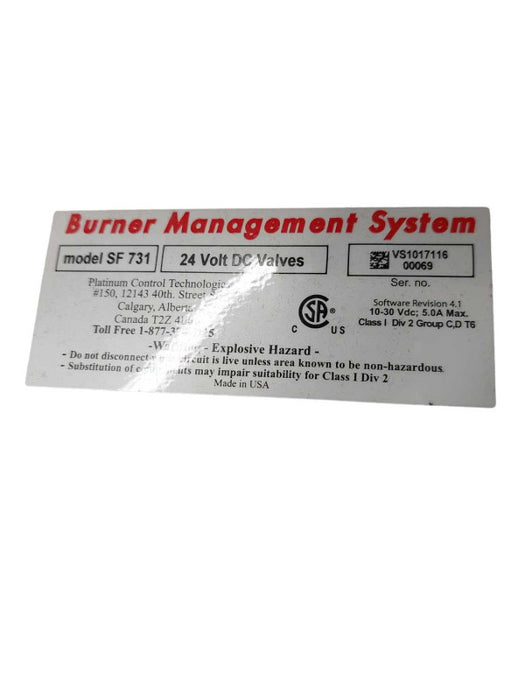 Burner Management Control System Model: BMS-731 ?
