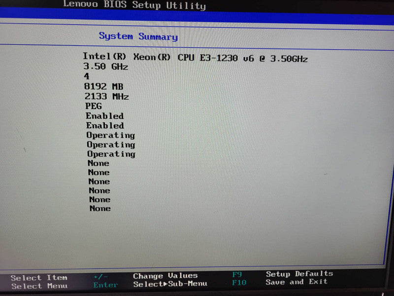 Lenovo ThinkStation P320 Tower E3-1230 v6 @ 3.5GHz 8GB DDR4 HD7570 GPU No HDD $