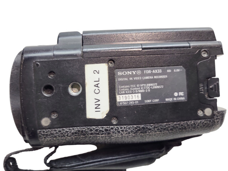 Sony Handycam FDR-AX33 4K 20.6MP Wi-Fi  No battery &