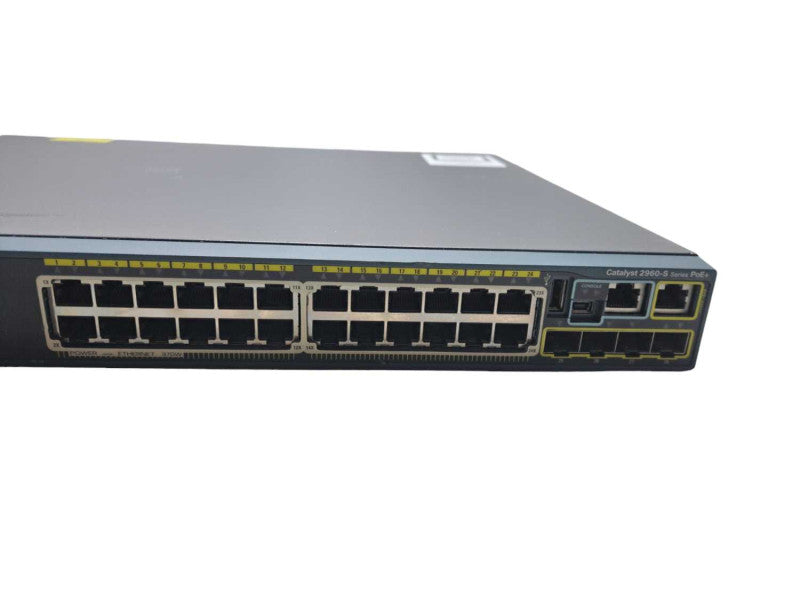 Cisco WS-C2960S-24PS-L | 24 Port Gigabit 370W PoE+ Switch +Stacking Module Q)