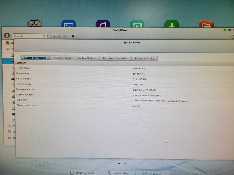 QNAP TS-659 Pro+ 6 Bay NAS, Intel Atom CPU, 4x 2TB HDDs, Factory reset _