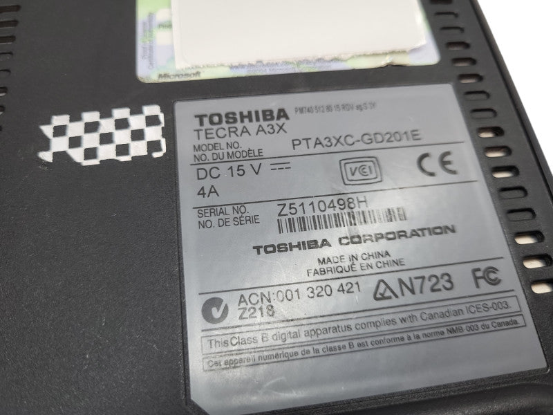 TOSHIBA TECRA A3X Vintage Laptop PTA3XC GD201E &