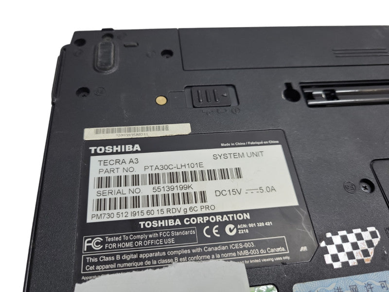 TOSHIBA TECRA A3 Vintage Laptop PTA30C-LH101E &