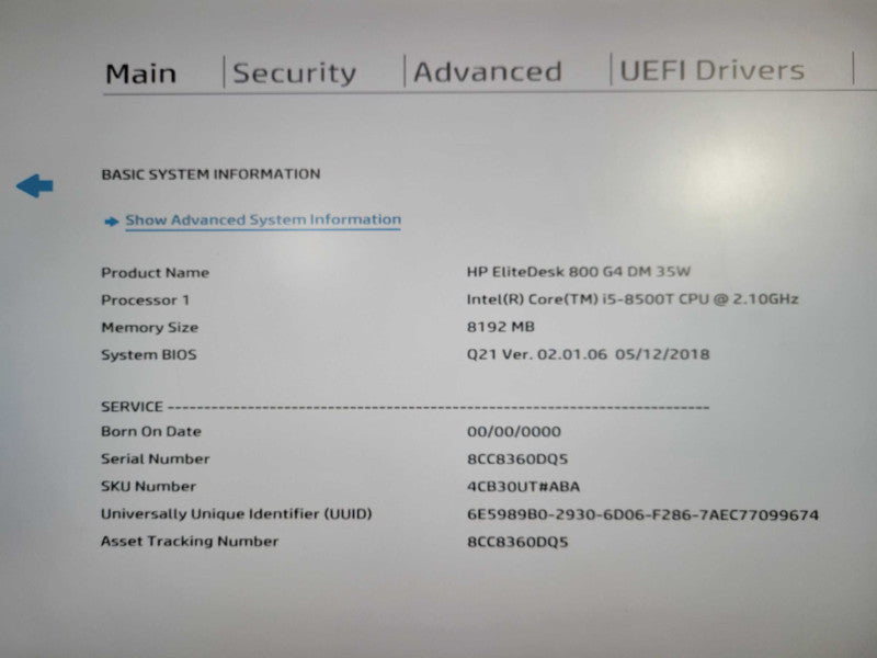 HP EliteDesk 800 G4 DM 35W - Core i5-8500T | 8GB RAM | 256 NVMe + PWR ADPTR !