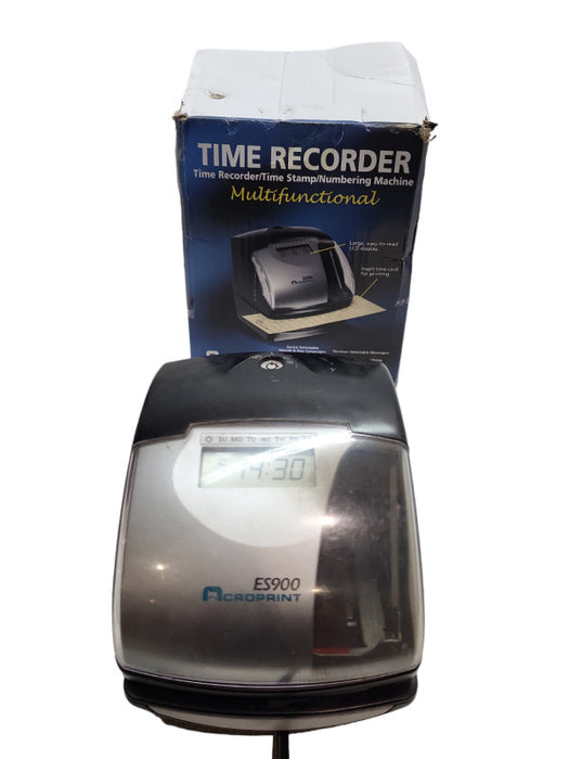 Acroprint ES900 Electronic Payroll Recorder/Time Stamp/Numbering Machine &