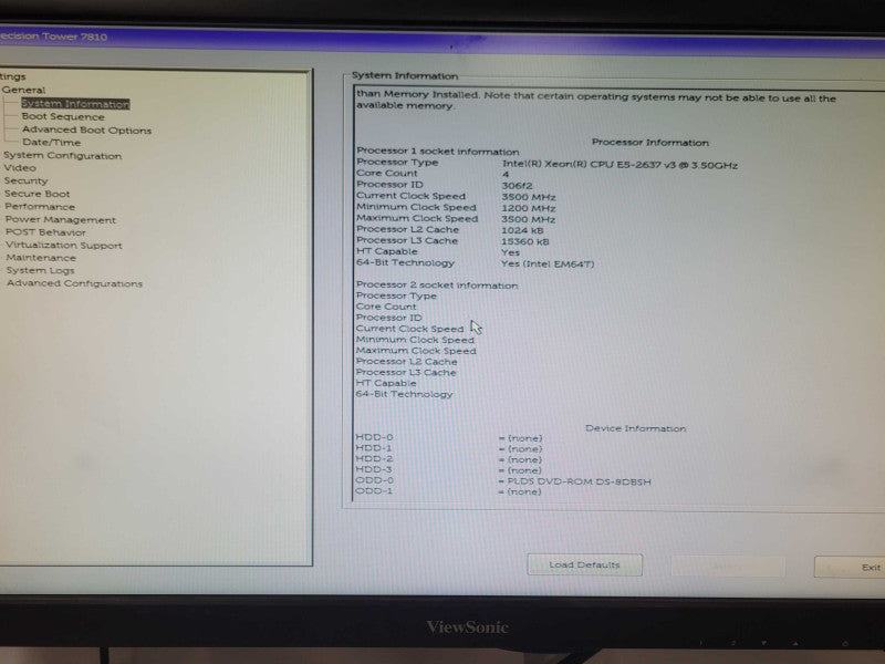 Dell Precision T7810 1x Xeon E5-2637v3 3.5GHz 16GB DDR4 Quadro K2200 GPU _