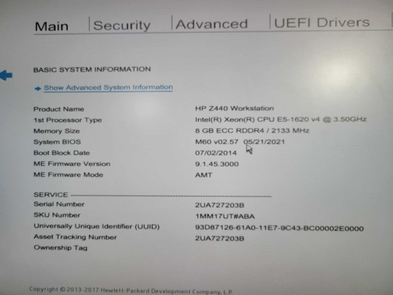 HP Z440 Workstation | Xeon E5-1620 v4 @ 3.50GHz 8GB DDR4 No HDD QUADRO K4000 !