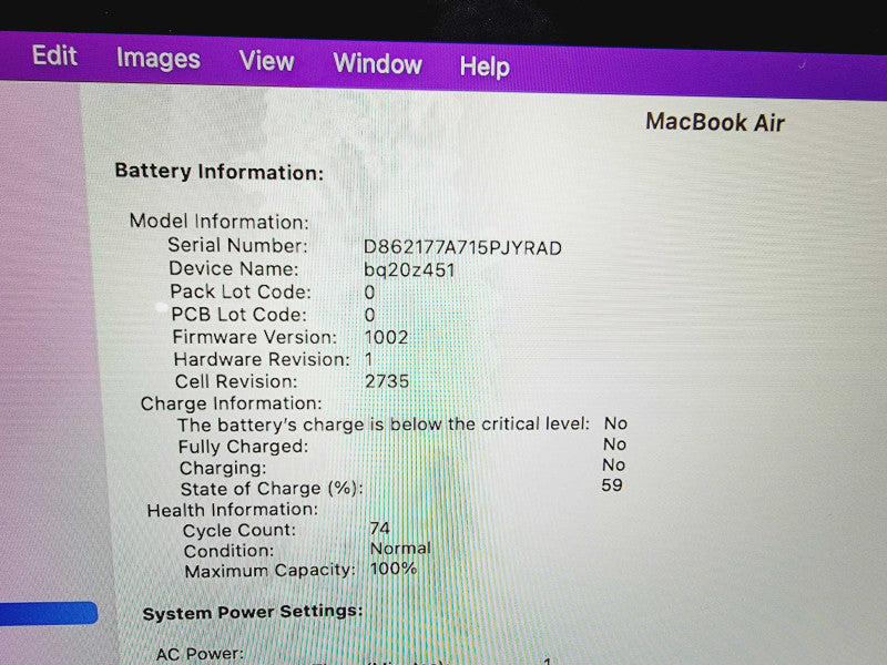 Apple Macbook Air 2020 13\\" Chip M1 @ 3.2GHz 8GB Ram 250GB SSD (