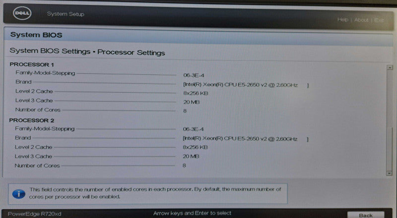 Dell PE R720xd Server 2x Xeon E5-2650 v2 @ 2.60GHz 512GB Ram H710P Mini )
