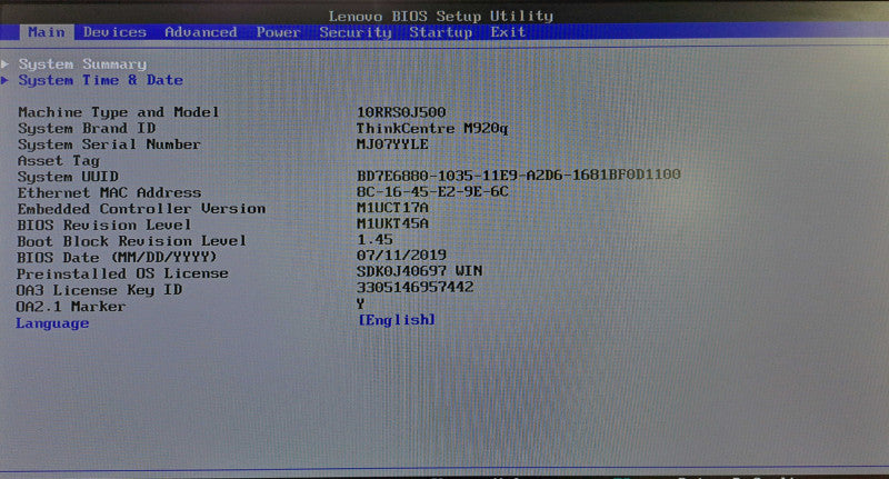 Lenovo M920q USFF | i5-8500T @ 2.10GHz 8GB DDR4 256GB M.2 + Adapter )